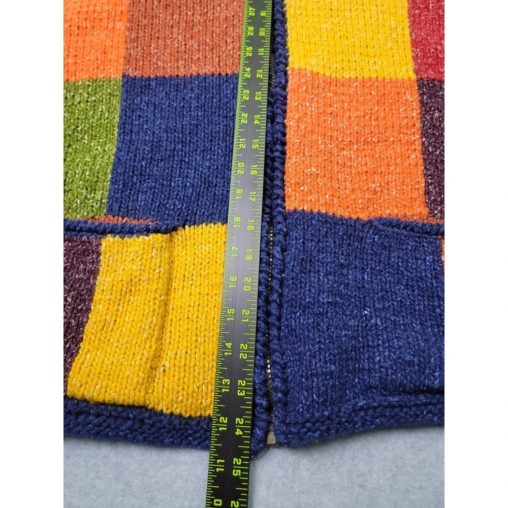 Sisandina  Sweater Jacket Wool Colorful Patchwork Handmade Grandmacore Lagenlook